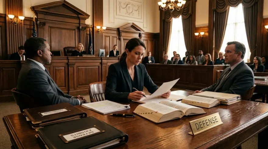 Criminal Defense Veteran courtroom table