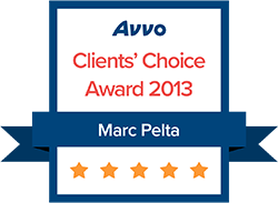 Avvo Clients | Choice Award 2013 | Marc Pelta | 5star